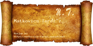 Matkovics Teréz névjegykártya